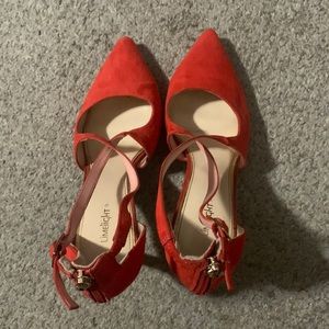 Red Suede Stilettos